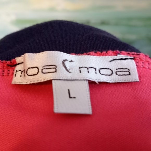 Moa Moa Brand Size L Body Contour EUC Melon Turq Fuchsia Mini Dress -Item #171 - Picture 3 of 3